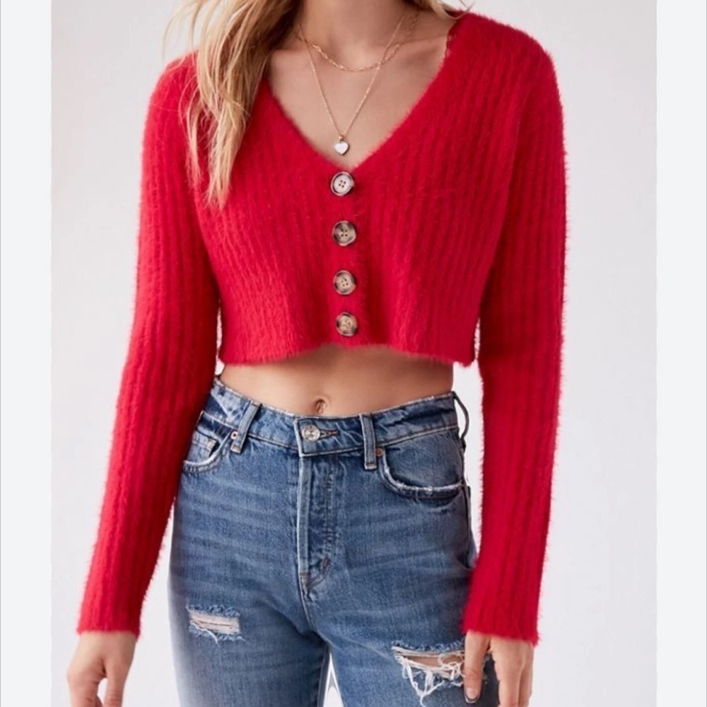 Urban Outfitters Vibrant Red Knit Top